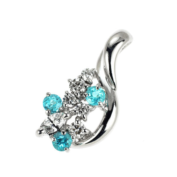 K18WG パライバトルマリン ダイヤモンド ペンダントトップ 0.16ct D0.19ct