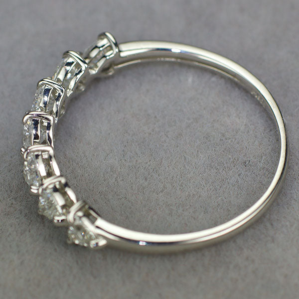 新品 Pt900 ハートシェイプ ダイヤモンド リング D0.63ct 【エスコレ】 ハーフエタニティ