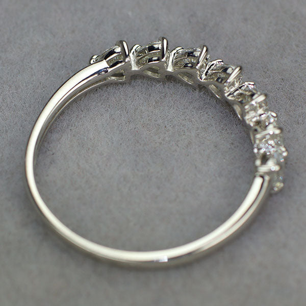 新品 Pt900 ハートシェイプ ダイヤモンド リング 0.62ct 【エスコレ】 ハーフエタニティ