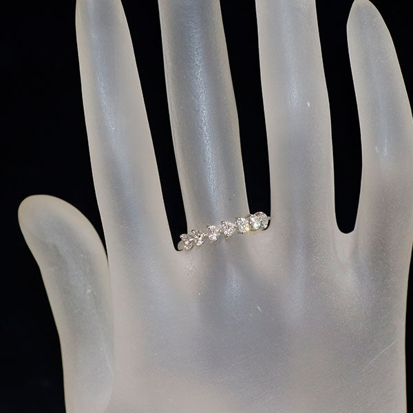 新品 Pt900 ハートシェイプ ダイヤモンド リング 0.62ct 【エスコレ】 ハーフエタニティ