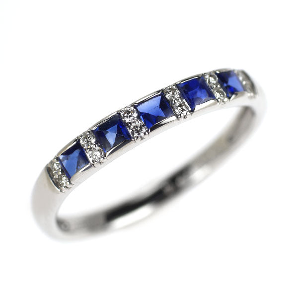 新品 Pt900 サファイア ダイヤモンド リング 0.44ct D0.06ct【エスコレ】