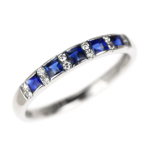 新品 Pt900 サファイア ダイヤモンド リング 0.44ct D0.06ct【エスコレ】