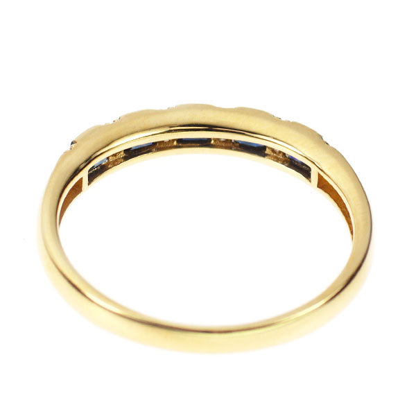 新品 K18YG サファイア ダイヤモンド リング 0.49ct D0.07ct【エスコレ】