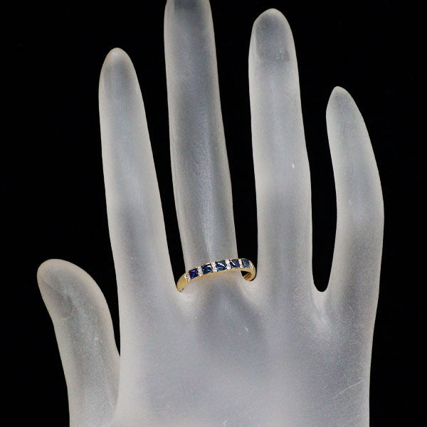 新品 K18YG サファイア ダイヤモンド リング 0.49ct D0.07ct【エスコレ】