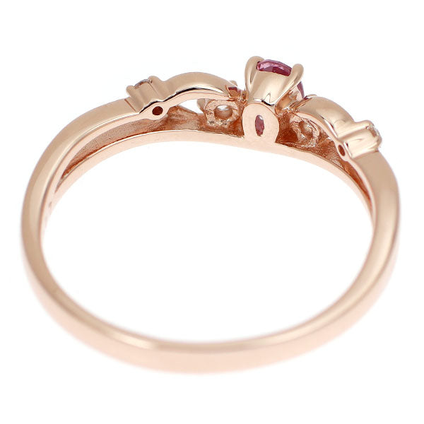 新品 K18PG パパラチアサファイア ダイヤモンド リング 0.248ct D0.07ct【エスコレ】