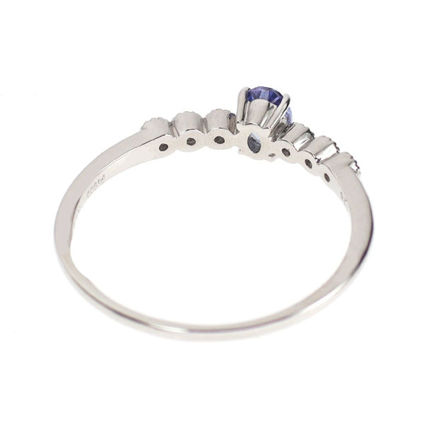 New Pt900 Benitoite Diamond Ring 0.26ct D0.03ct [Escolé]