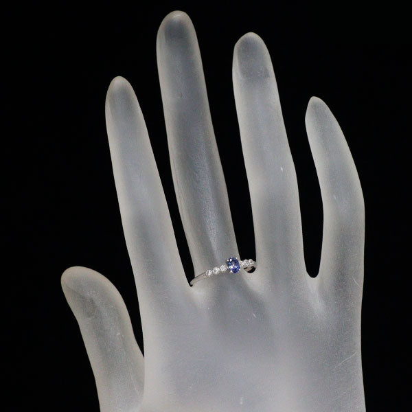 New Pt900 Benitoite Diamond Ring 0.26ct D0.03ct [Escolé]