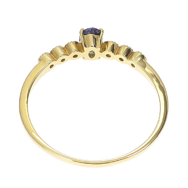 新品 K18YG ベニトアイト ダイヤモンド リング 0.19ct D0.03ct【エスコレ】