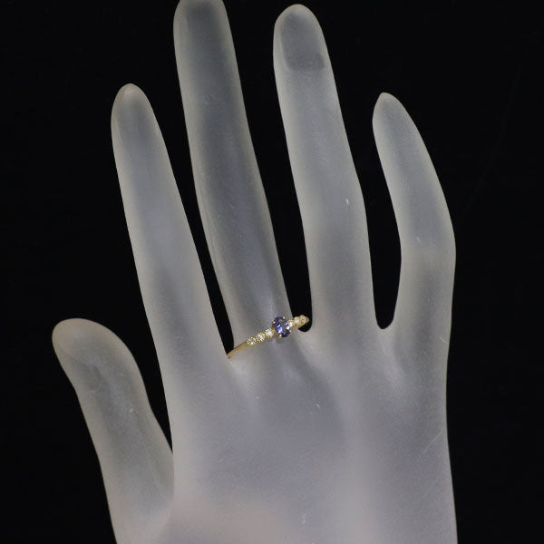 新品 K18YG ベニトアイト ダイヤモンド リング 0.19ct D0.03ct【エスコレ】