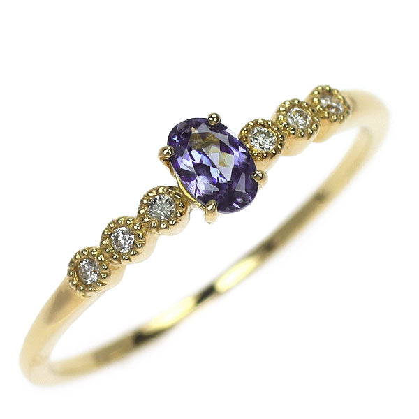 新品 K18YG ベニトアイト ダイヤモンド リング 0.19ct D0.03ct【エスコレ】