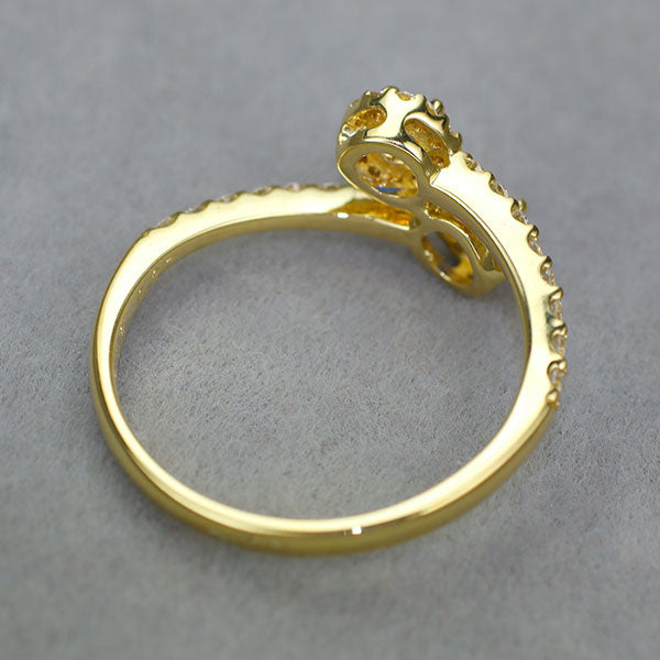 新品 K18YG アウイナイト ダイヤモンド リング 0.12ct D0.27ct トワエモア 希少 レアストーン【エスコレ】