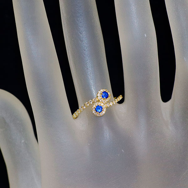 新品 K18YG アウイナイト ダイヤモンド リング 0.12ct D0.27ct トワエモア 希少 レアストーン【エスコレ】