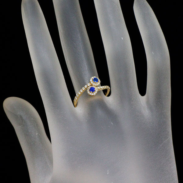 新品 K18YG アウイナイト ダイヤモンド リング 0.12ct D0.27ct トワエモア レアストーン 希少【エスコレ】