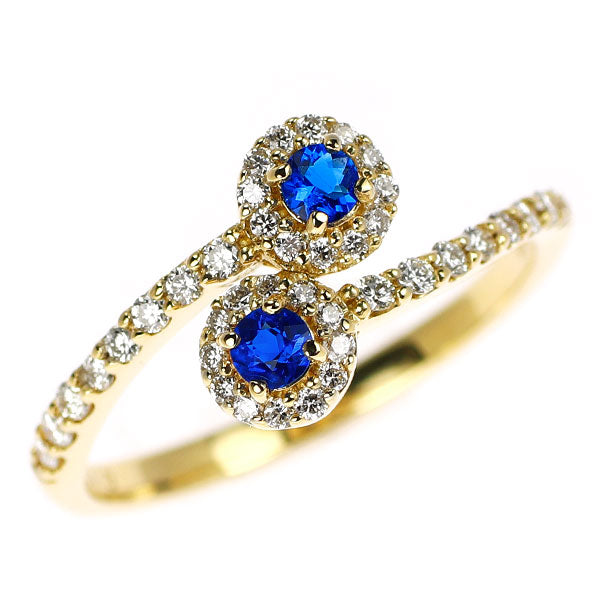 新品 K18YG アウイナイト ダイヤモンド リング 0.12ct D0.27ct トワエモア レアストーン 希少【エスコレ】