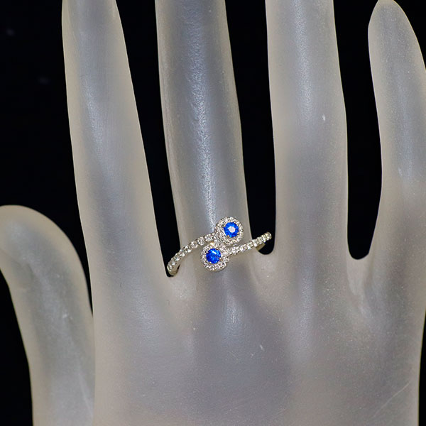 新品 Pt900 アウイナイト ダイヤモンド リング 0.12ct D0.26ct トワエモア 希少 レアストーン【エスコレ】