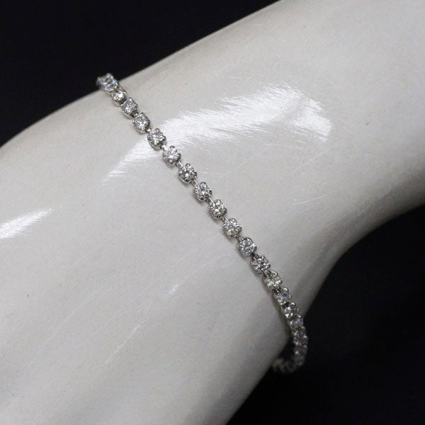 K18WG ダイヤモンド テニスブレスレット 3.00ct