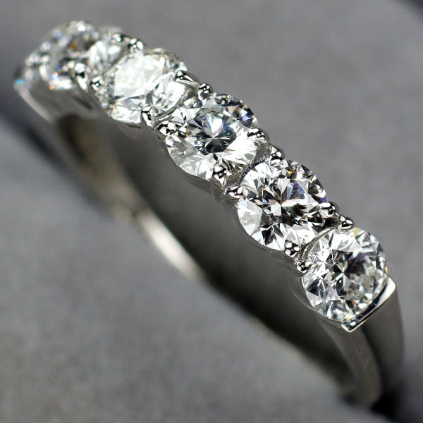 新品 Pt950 全石グレード付ダイヤモンド リング D1.129ct E/F VS2 EXH&C 【エスコレ】ハーフエタニティ