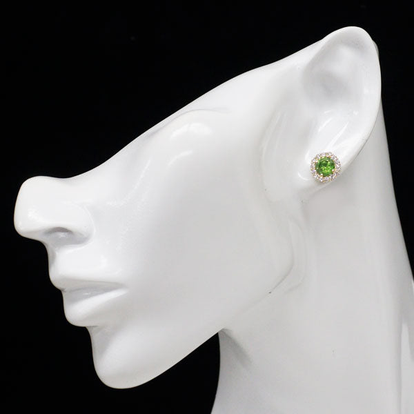 新品 K18YG ロシア産 デマントイドガーネット ダイヤモンド ピアス 2.33ct D0.60ct 【エスコレ】希少