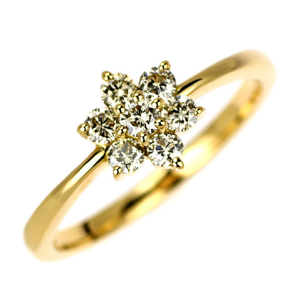 K18YG ダイヤモンド リング 0.29ct フラワー