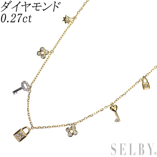 K18YG/WG ダイヤモンド ネックレス 0.27ct
