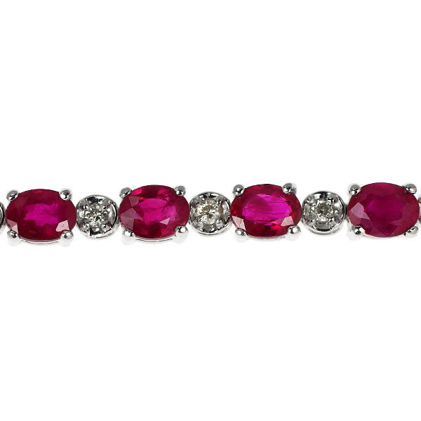 K18WG ルビー ダイヤモンド ブレスレット 6.50ct D0.30ct