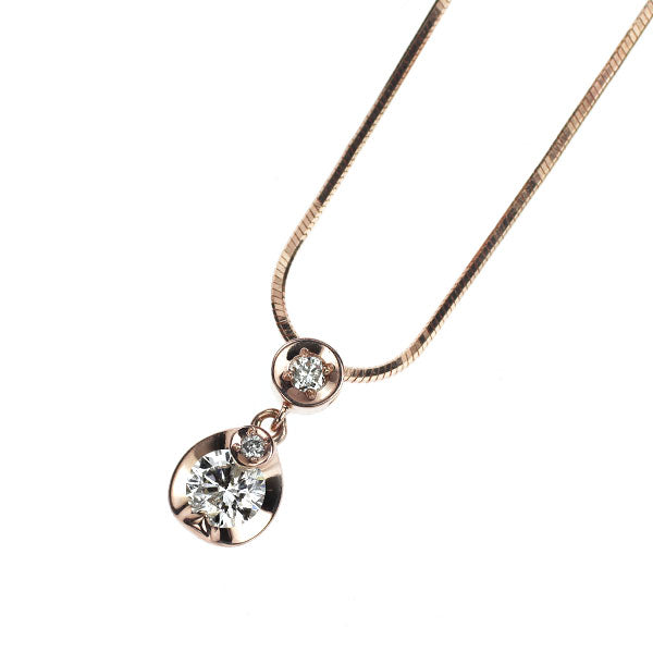 K18PG ダイヤモンド ペンダントネックレス 0.15ct D0.024ct