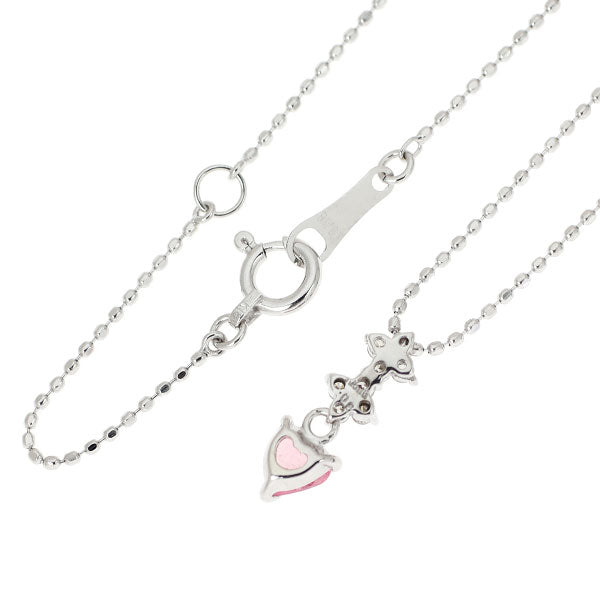 K18WG ピンクトルマリン ダイヤモンド ペンダントネックレス D0.08ct