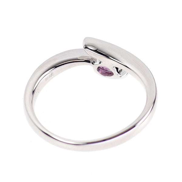 K18WG ピンクサファイア ダイヤモンド リング 0.24ct D0.08ct