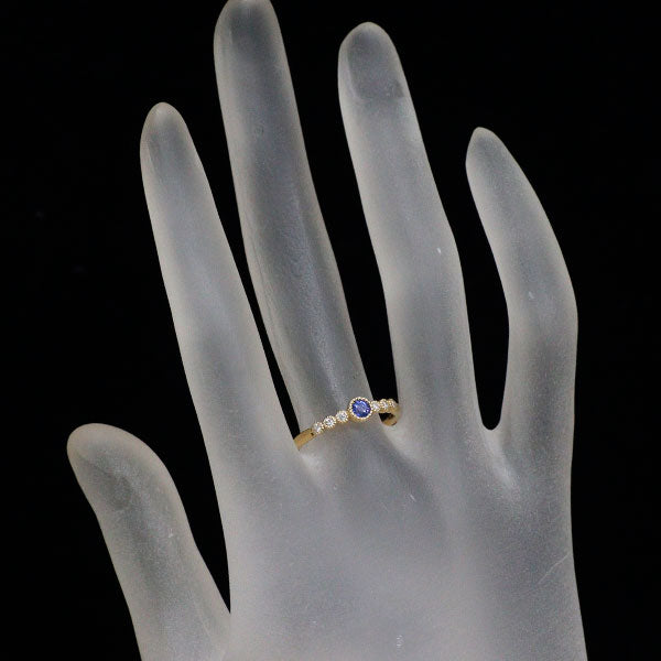 K18YG サファイア ダイヤモンド リング 0.22ct D0.08ct