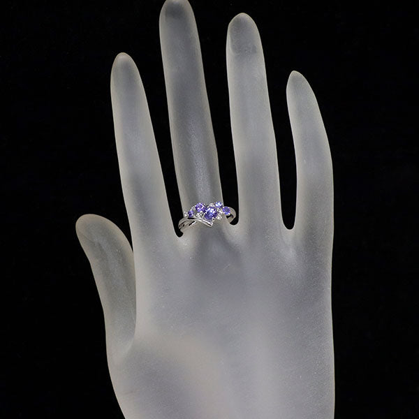 K18WG タンザナイト ダイヤモンド リング 0.61ct D0.07ct