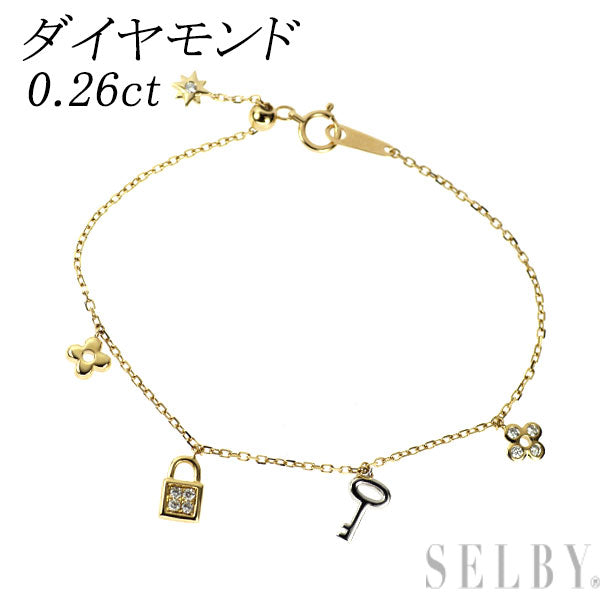 K18YG/WG ダイヤモンド ブレスレット 0.26ct