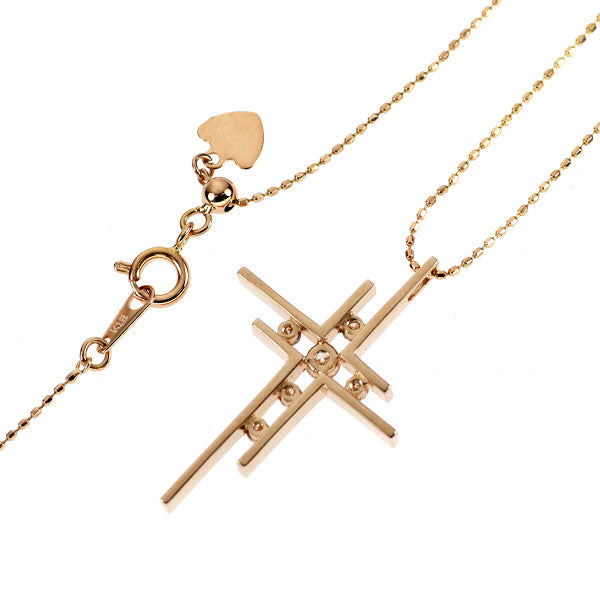 K18PG ダイヤモンド ペンダントネックレス 0.23ct クロス