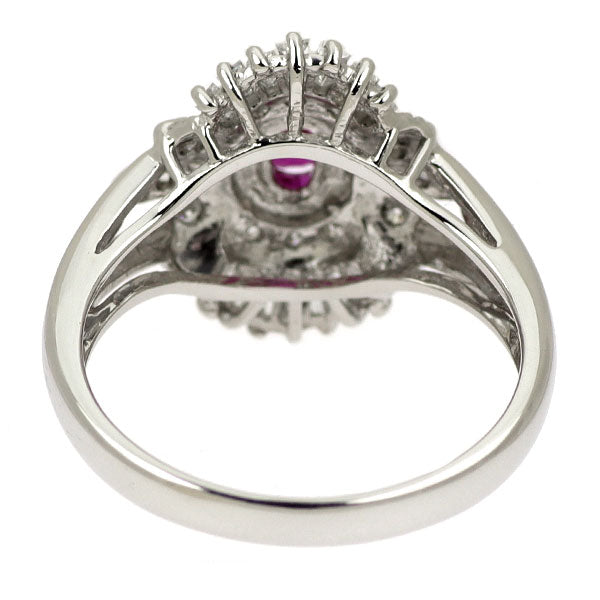 Pt900 ルビー ダイヤモンド リング 0.42ct D0.43ct