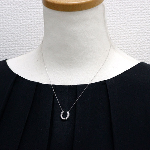 Pt900/ Pt850 ダイヤモンド ペンダントネックレス 0.05ct 馬蹄