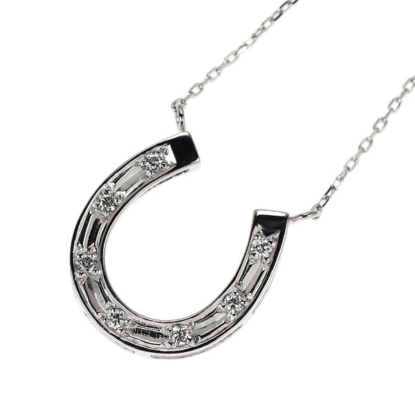 Pt900/ Pt850 ダイヤモンド ペンダントネックレス 0.05ct 馬蹄