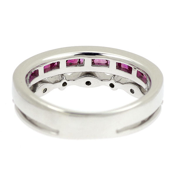 K10WG ルビー ダイヤモンド リング 0.67ct D0.09ct