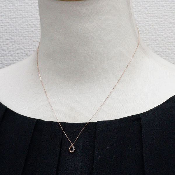 カナル4℃ K10PG ダイヤモンド ペンダントネックレス