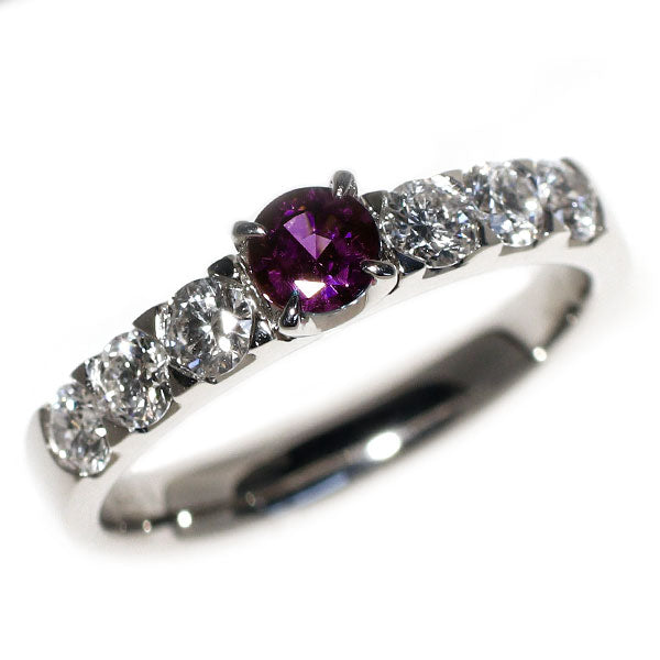Pt950 アレキサンドライト ダイヤモンド リング 0.321ct D0.60ct