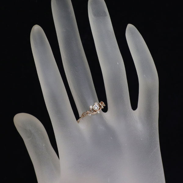 ケイウノ/ディズニー K18PG ダイヤモンド リング 0.178ct ハッピーティアラ