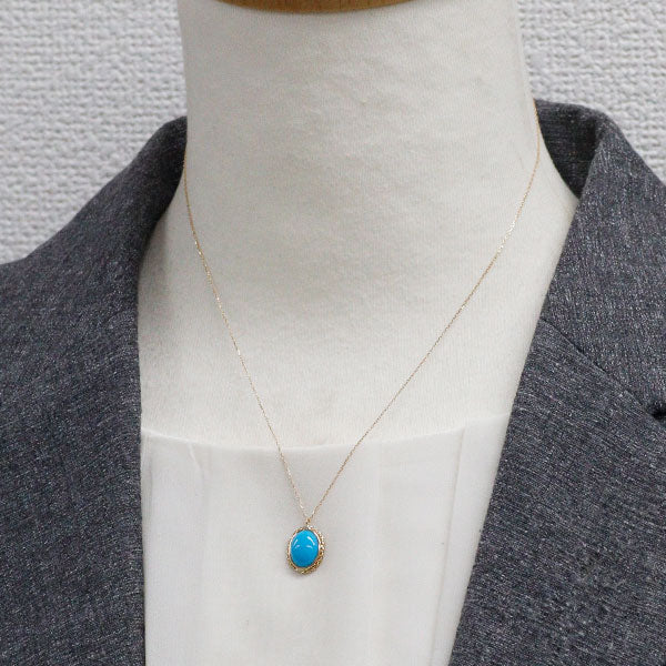 K18YG トルコ石 ペンダントネックレス 1.70ct