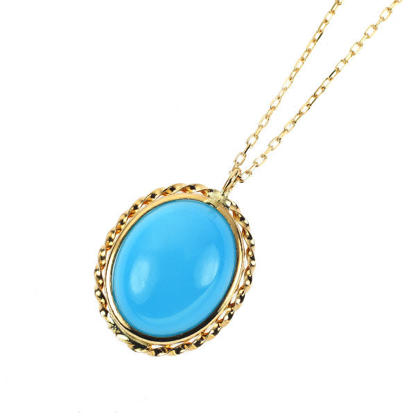 K18YG トルコ石 ペンダントネックレス 1.70ct
