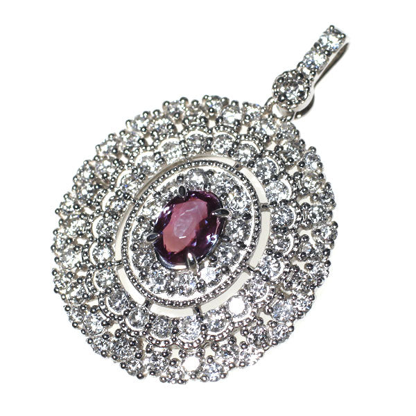 希少 Pt950 ブラジル産 アレキサンドライト ダイヤモンド ペンダントトップ 0.52ct D1.13ct