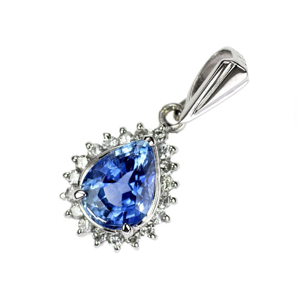 Pt900 サファイア ペンダントトップ 1.22ct D0.16ct