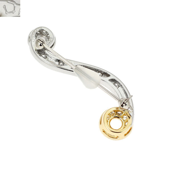 星の砂 Pt900/ K18YG ダイヤモンド ブローチ 0.28ct