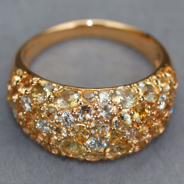 K18PG インペリアルトパーズ ダイヤモンド パヴェリング 3.10ct D0.45ct