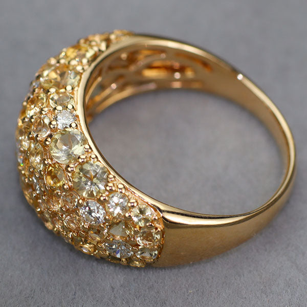 K18PG インペリアルトパーズ ダイヤモンド パヴェリング 3.10ct D0.45ct