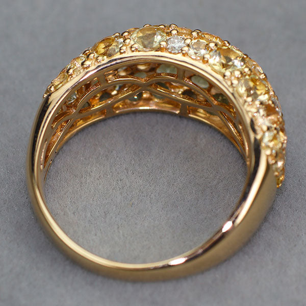 K18PG インペリアルトパーズ ダイヤモンド パヴェリング 3.10ct D0.45ct