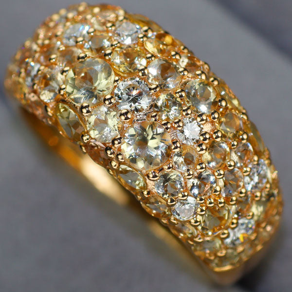 K18PG インペリアルトパーズ ダイヤモンド パヴェリング 3.10ct D0.45ct