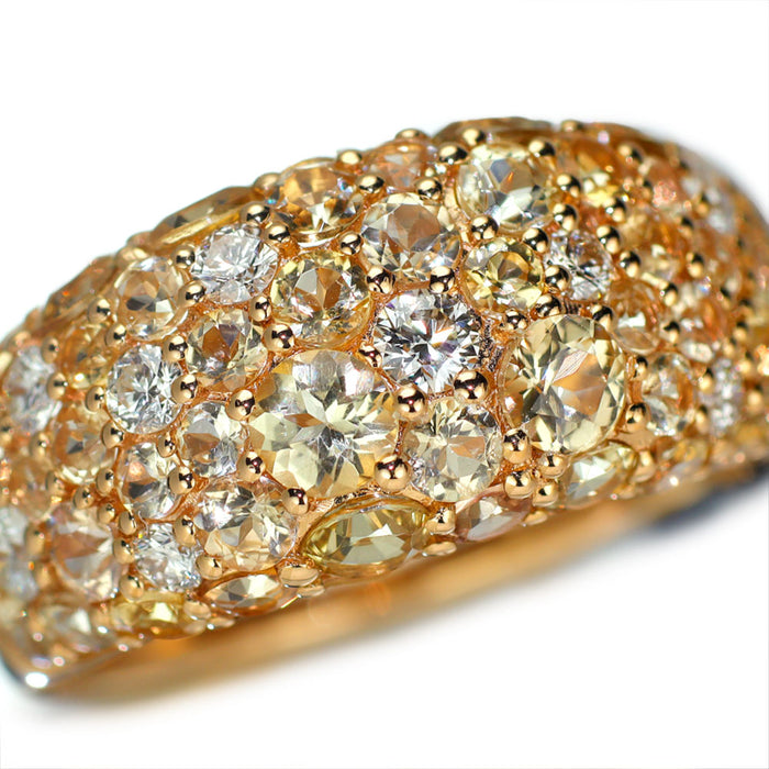 K18PG インペリアルトパーズ ダイヤモンド パヴェリング 3.10ct D0.45ct