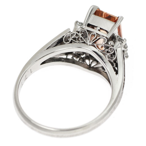 Pt900 インペリアルトパーズ ダイヤモンド リング 1.77ct D0.20ct